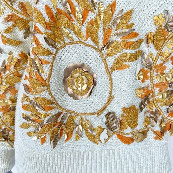 NEW!!! CHANEL 18C PARIS GREECE EMBROIDERED POOLOVER SWEATER FR 40 US 8 - Picture 5 of 14